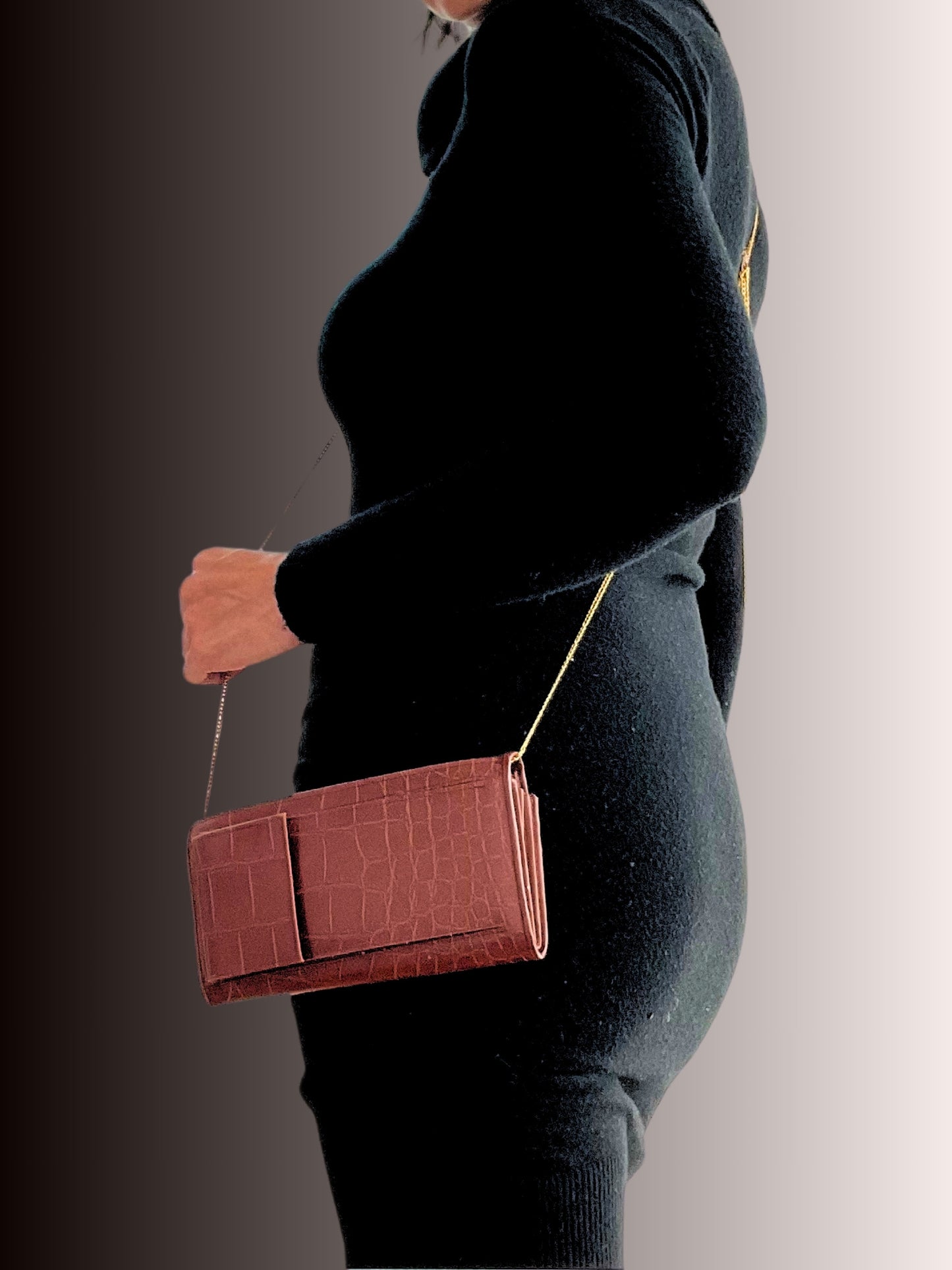 Pochette DOLLY animalprint cognac