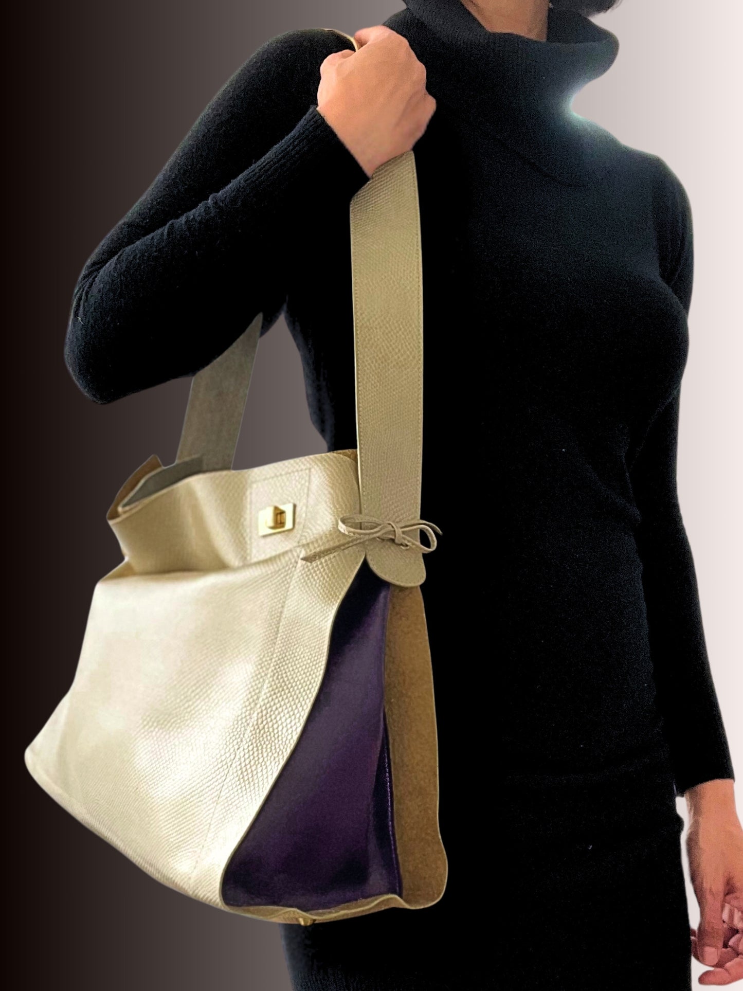 Sac AURORA snakeprint gold