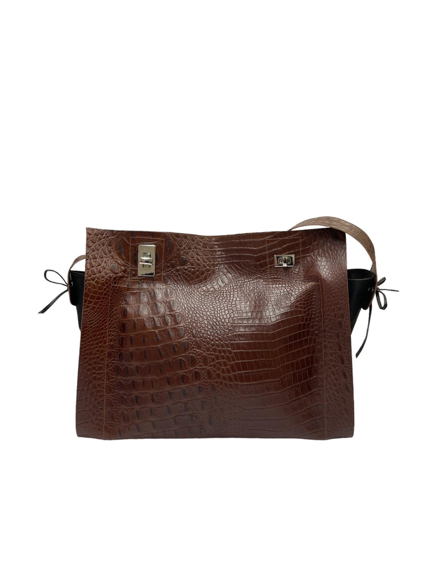 Sac AURORA crocoprint coffee - VILLAMIZAR Brand